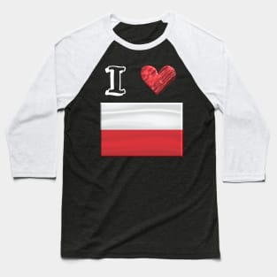 I love Flag from Polen Baseball T-Shirt